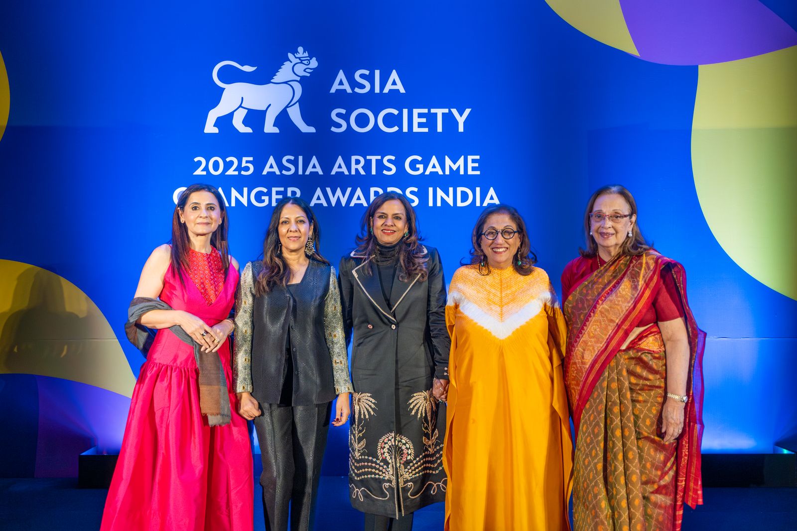 Image may contain Asma Jahangir Nidhi Razdan Nisha Pahuja Adult Person Groupshot Accessories Glasses and Silk