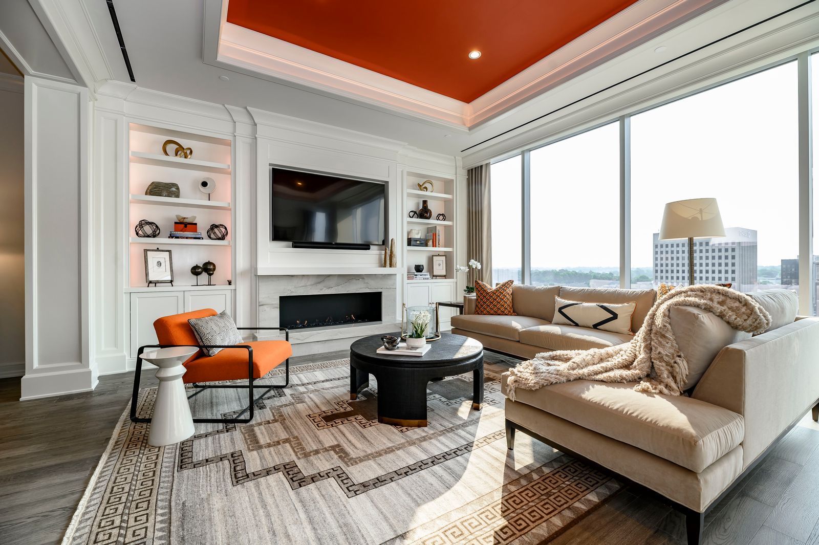 Image may contain Home Decor Architecture Building Furniture Indoors Living Room Room Table and Interior Design