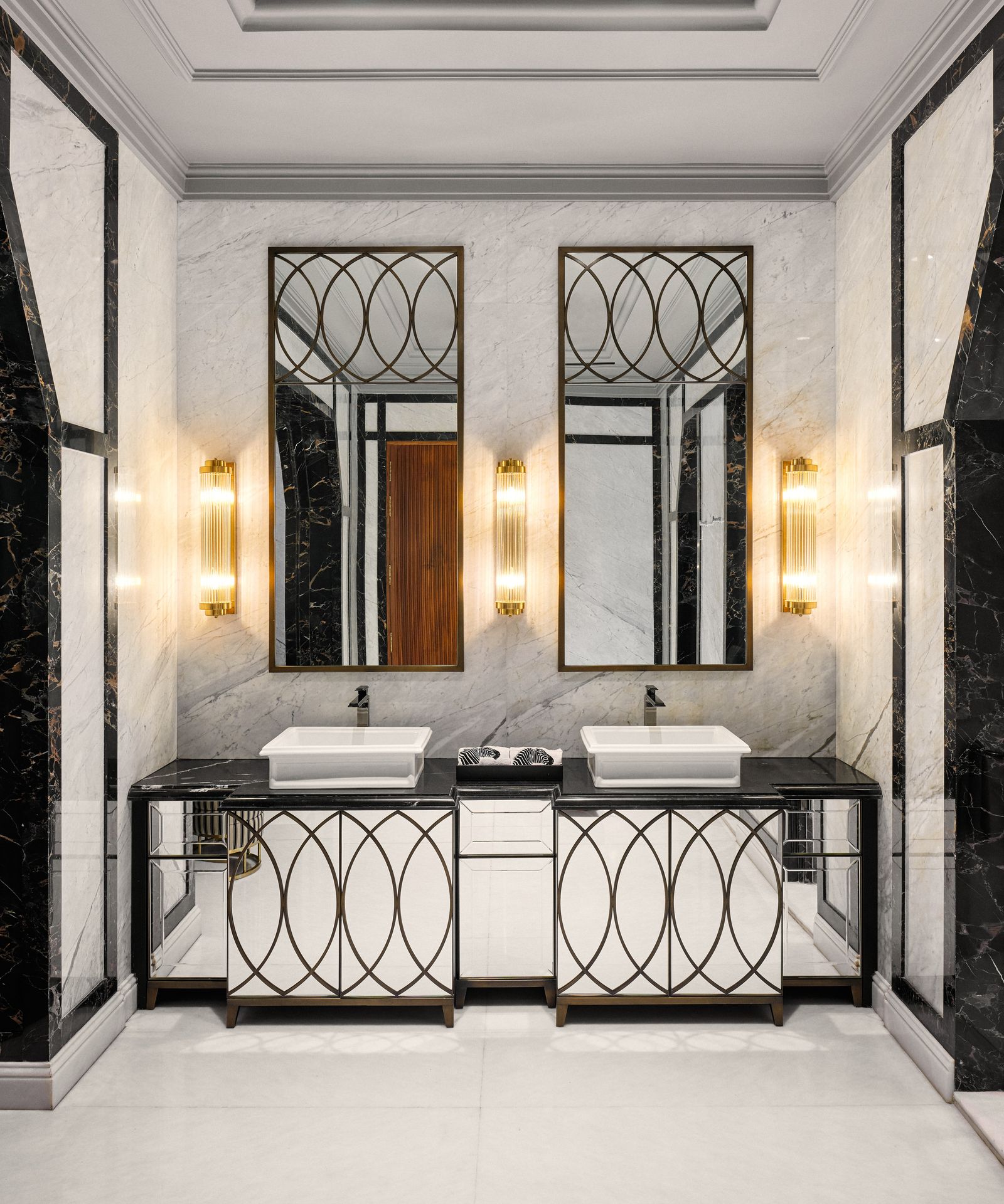 Image may contain Lamp Indoors Interior Design Sink Floor and Sink Faucet