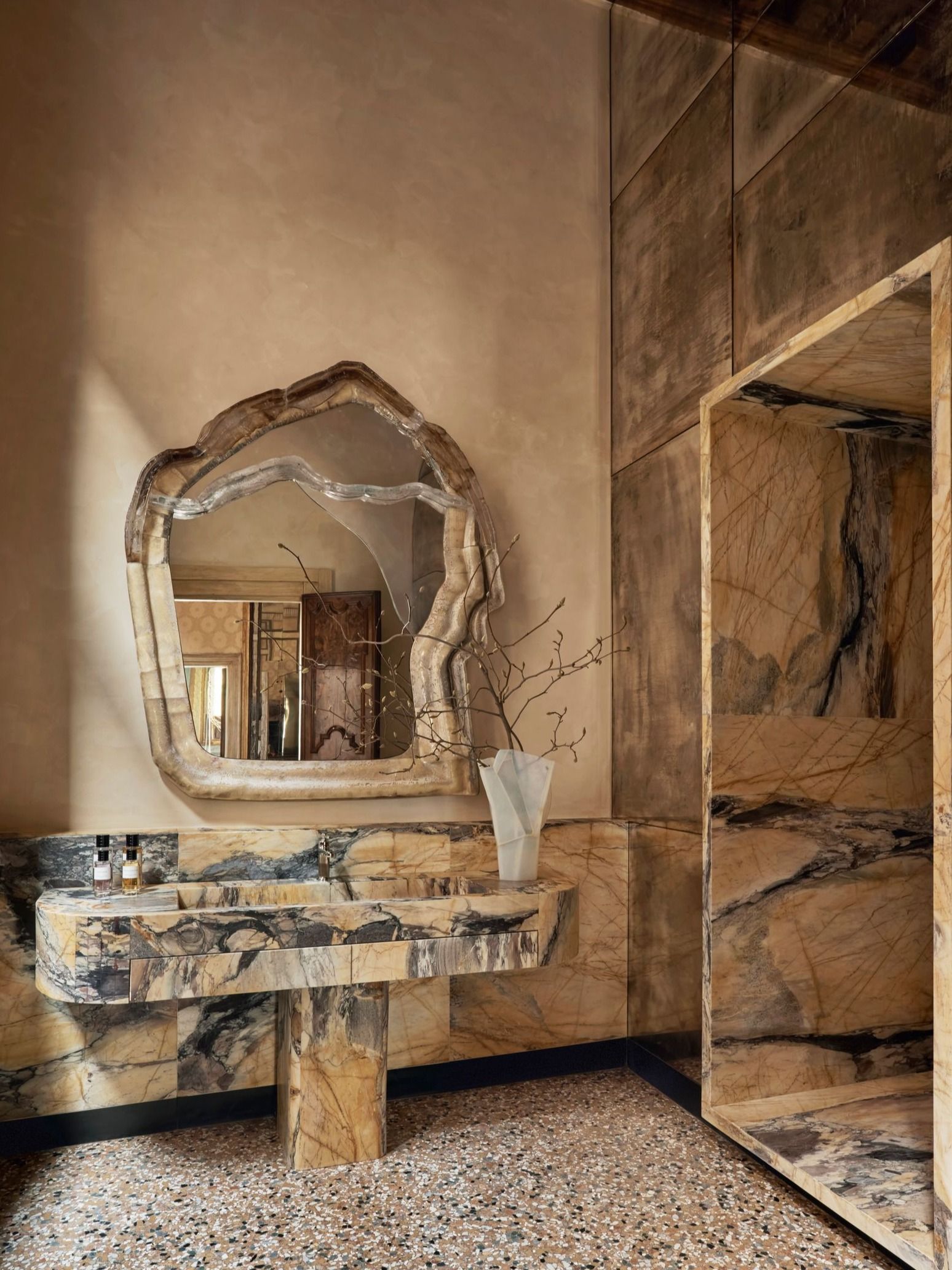 Image may contain Indoors Interior Design Wood and Basin