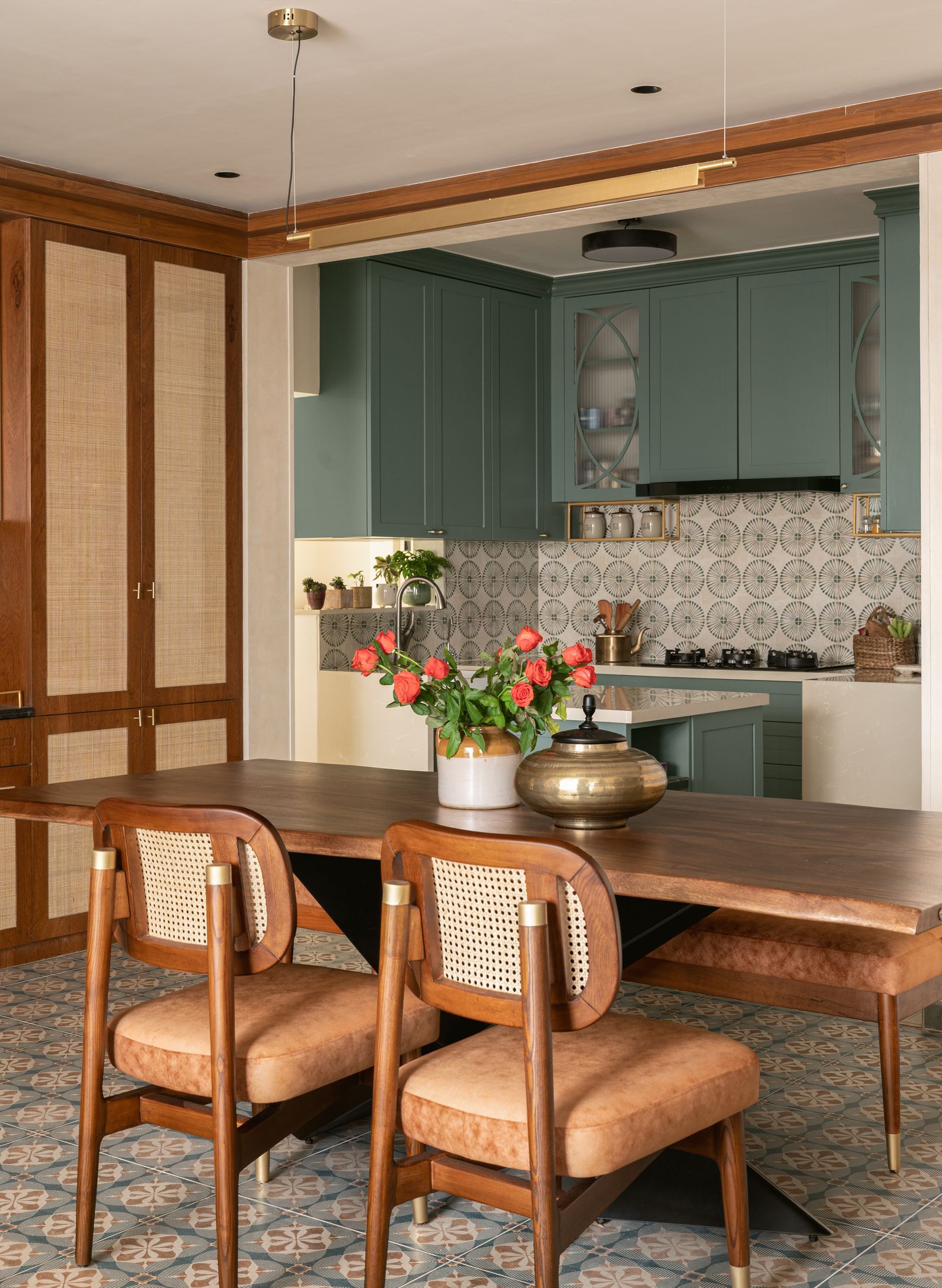 Image may contain Architecture Building Dining Room Dining Table Furniture Indoors Room Table and Interior Design