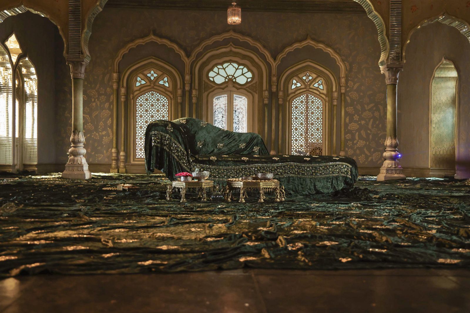 Image may contain Lamp Couch Furniture and Bed
