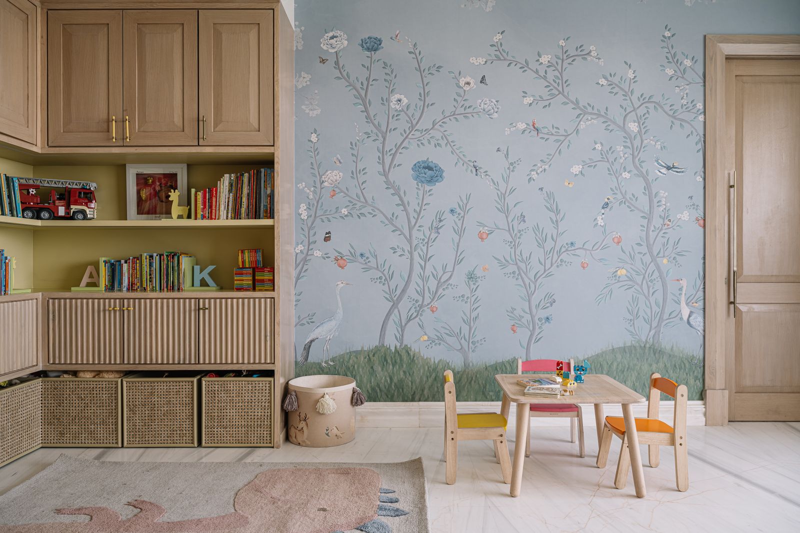Image may contain Indoors Interior Design Chair Furniture Home Decor Desk Table Architecture and Building
