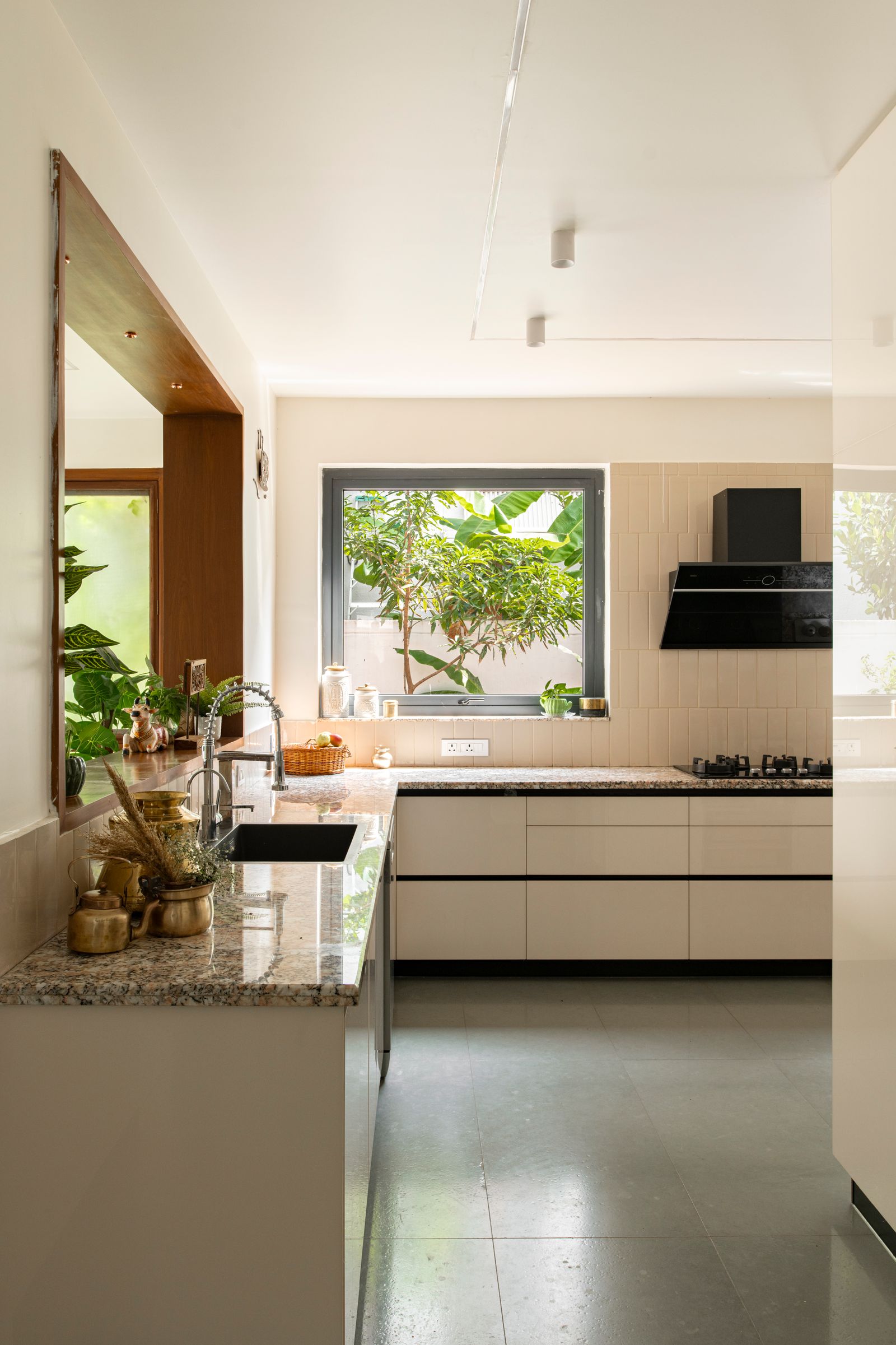 Image may contain Indoors Interior Design Kitchen Sink Sink Faucet Cooktop Floor Home Decor and Plant