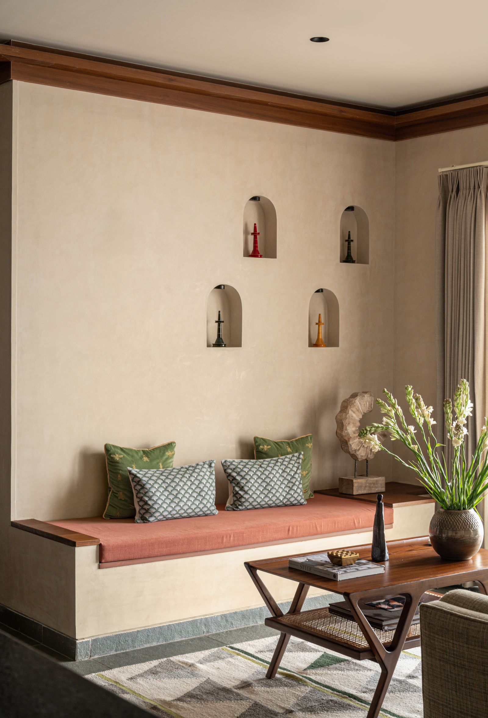 Image may contain Cushion Home Decor Architecture Building Furniture Indoors Living Room Room and Interior Design
