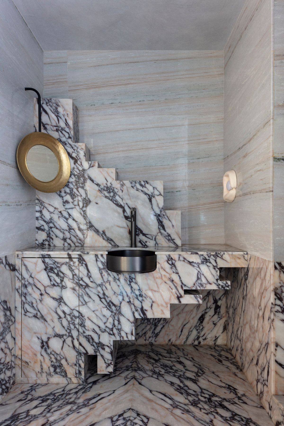 Image may contain Indoors Interior Design Sink Sink Faucet and Basin