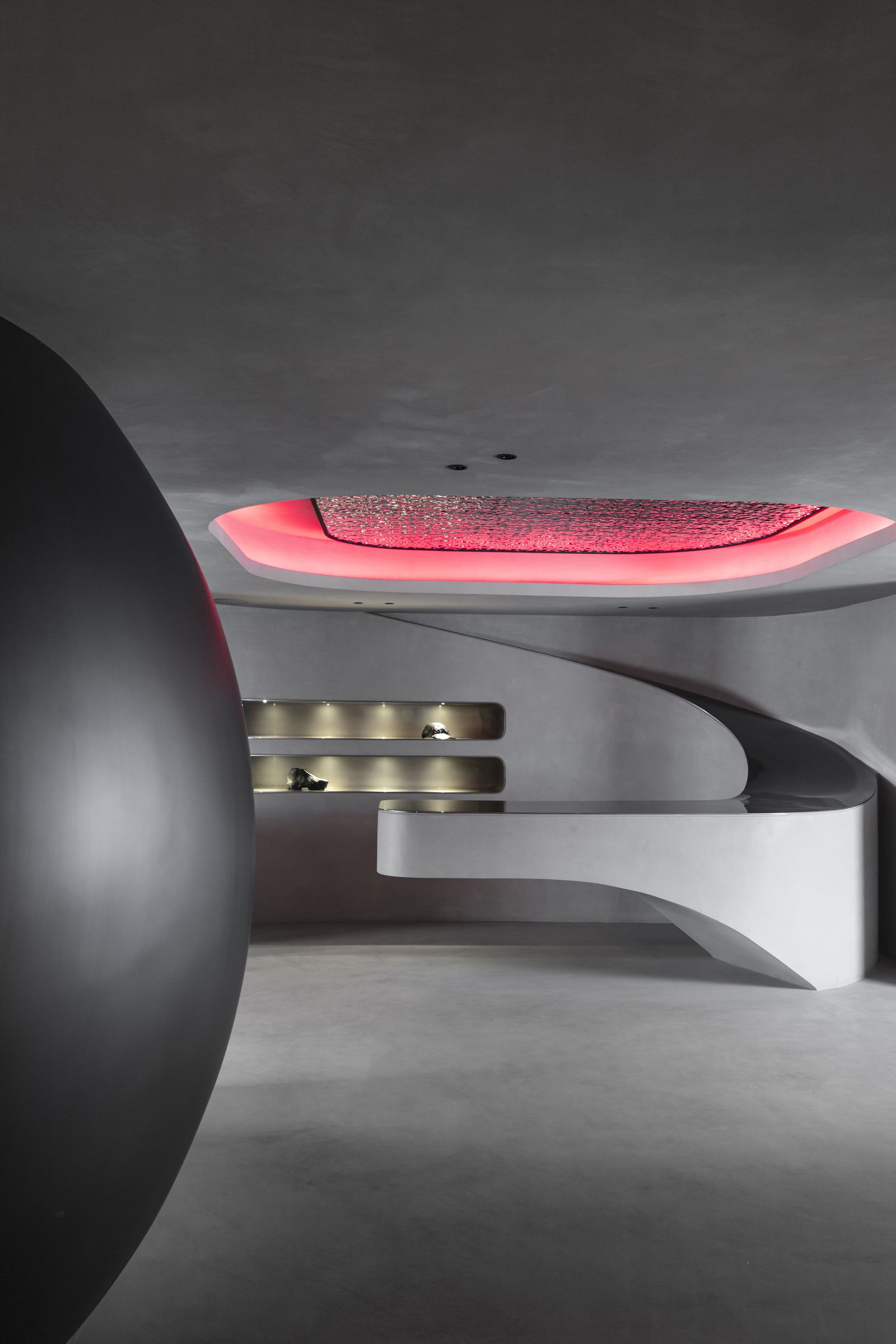 Image may contain Lighting Indoors Interior Design Furniture and Table