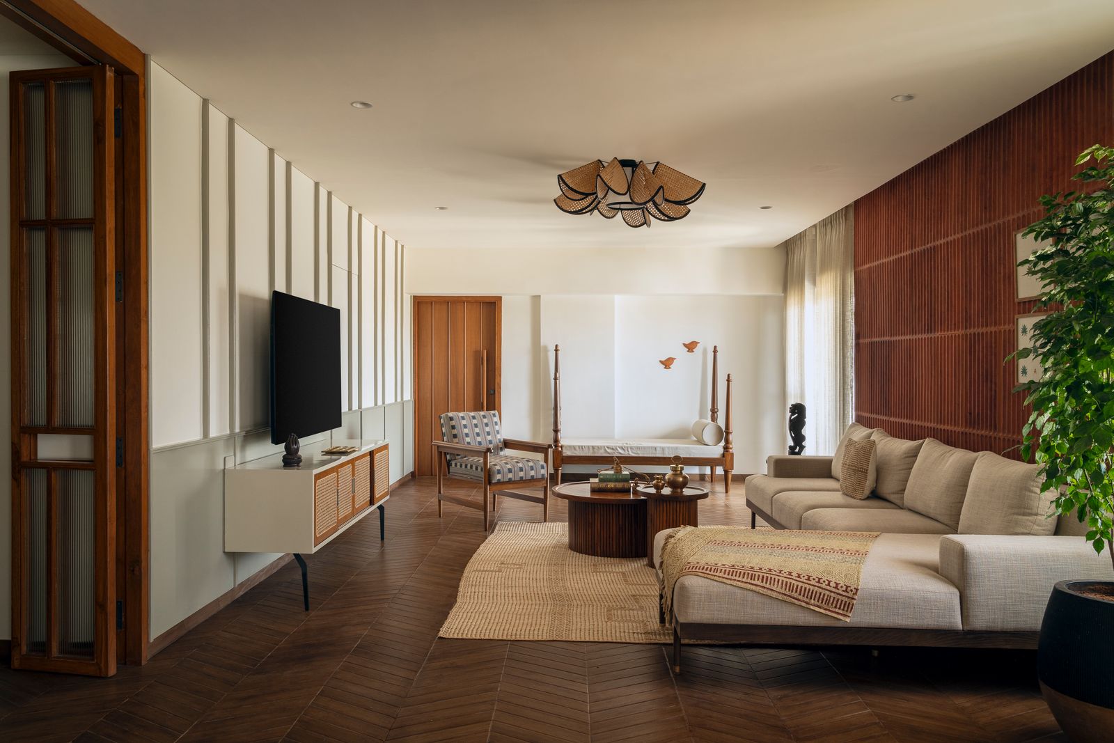 Image may contain Indoors Interior Design Home Decor Plant Architecture Building Furniture Living Room and Room