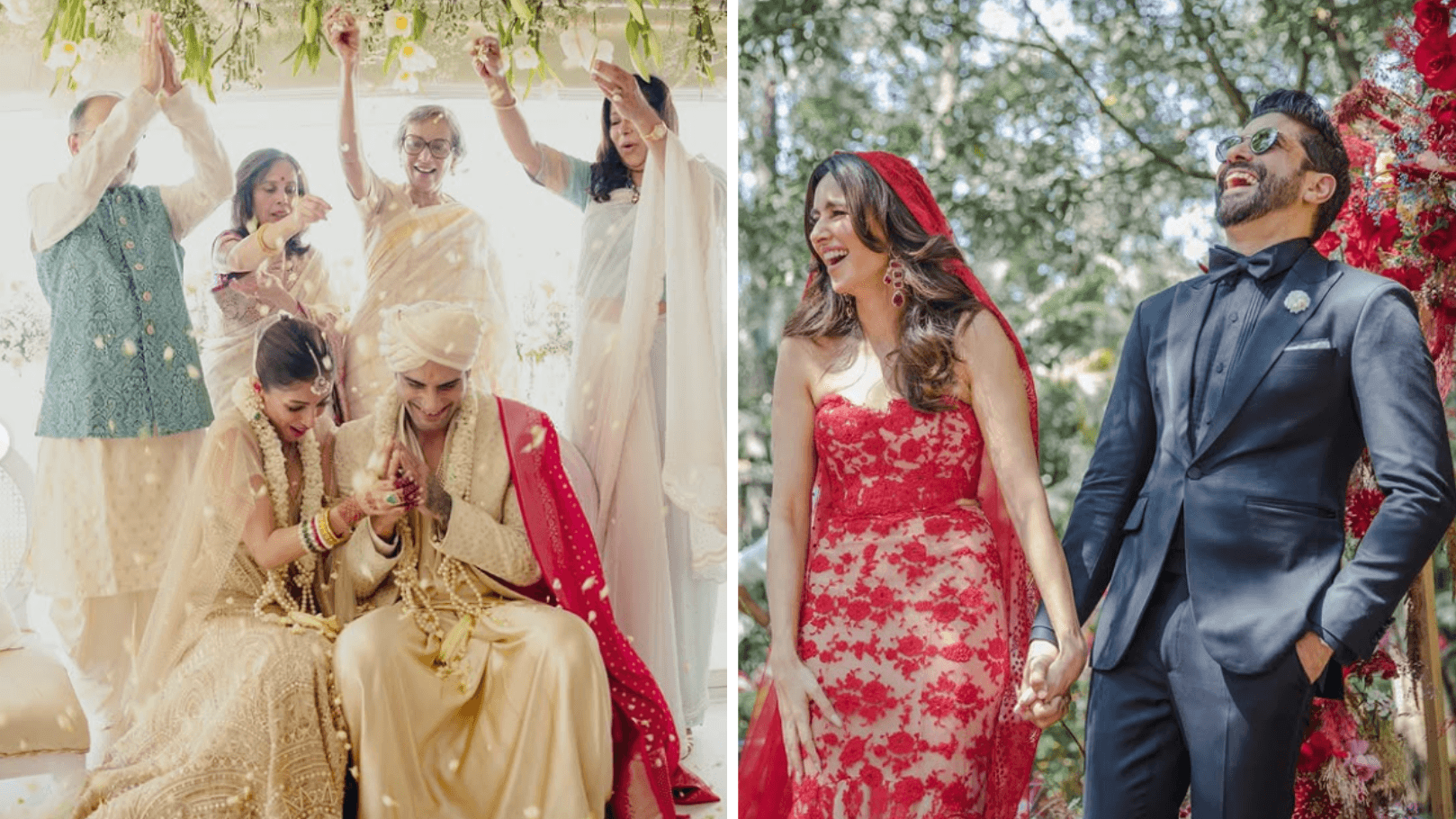 Image may contain Farhan Akhtar Shibani Mencius Prateik Babbar Priya Banerjee Clothing Dress Fashion and Formal Wear