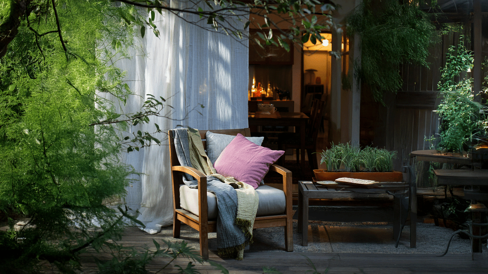 Image may contain Chair Furniture Backyard Nature Outdoors Yard Cushion Home Decor Couch Architecture and Building