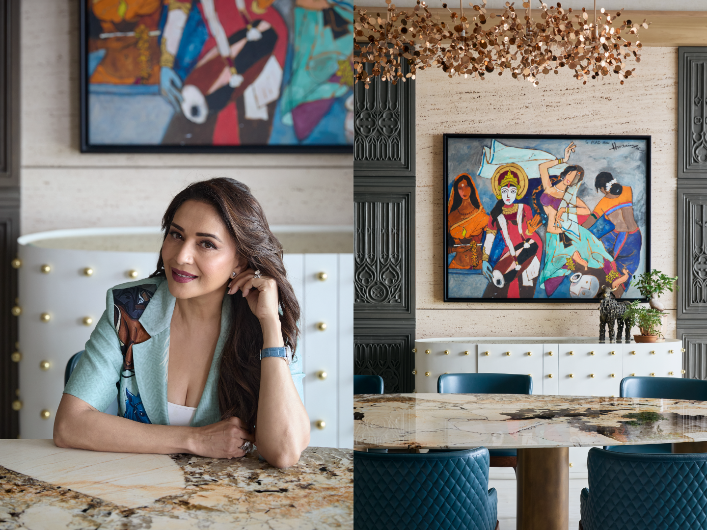 Inside Madhuri Dixit’s Mumbai home where M. F. Husain’s exquisite art takes centre stage